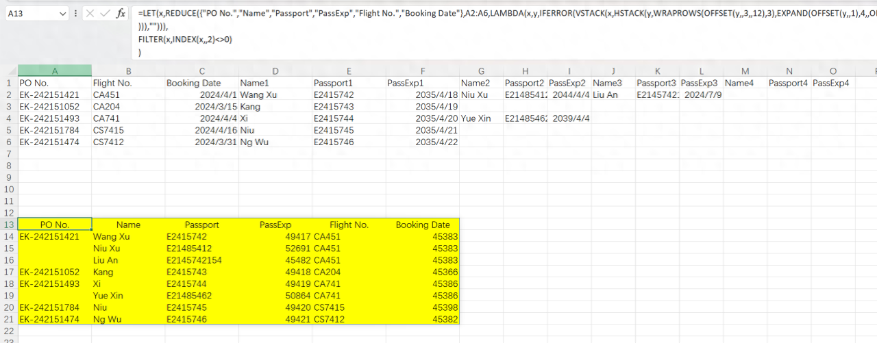 excel函数技巧：reduce+warprows+expand提取信息重构表格-趣帮office教程网