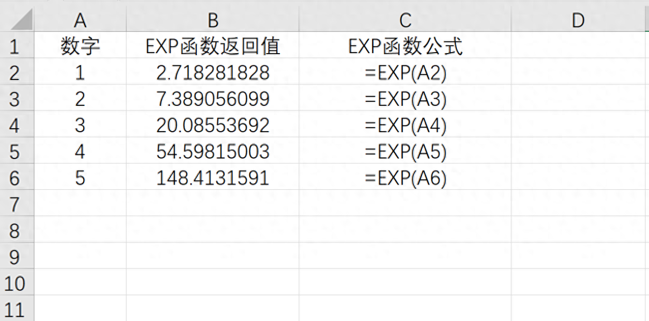 Excel自然对数e的函数EXP用法详解-趣帮office教程网