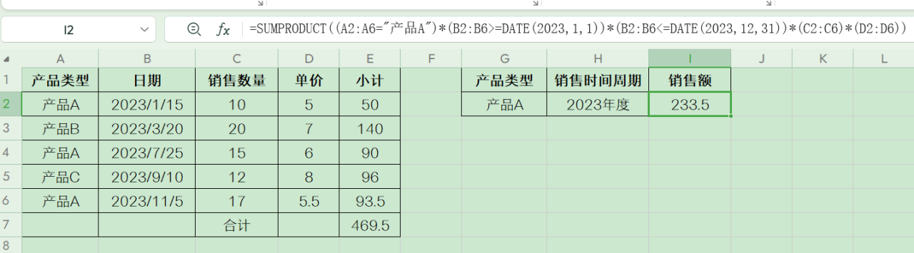 全面解析Excel中的SUMPRODUCT函数：实例与用法-趣帮office教程网