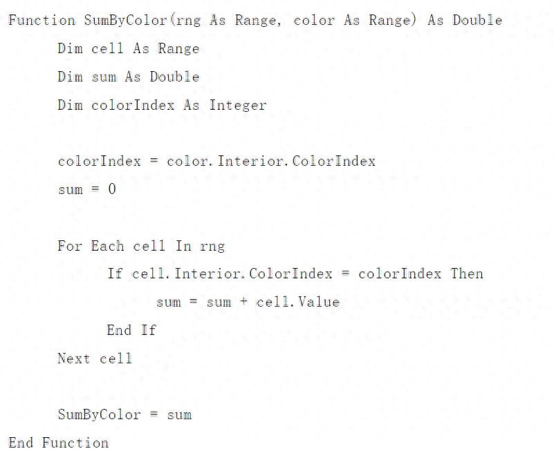 excel颜色求和VBA代码，excel中根据颜色对单元格进行求和的方法-趣帮office教程网