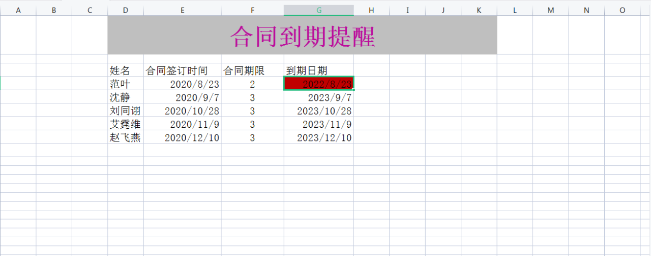 WPS表格自动提醒你哪些合同要到期-趣帮office教程网