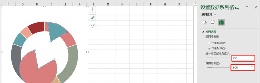 excel图表制作教程：双指标饼环图-趣帮office教程网