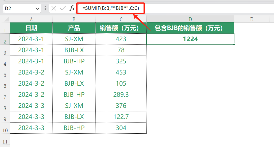 excel中SUMIF函数的使用方法和运用实例介绍-趣帮office教程网