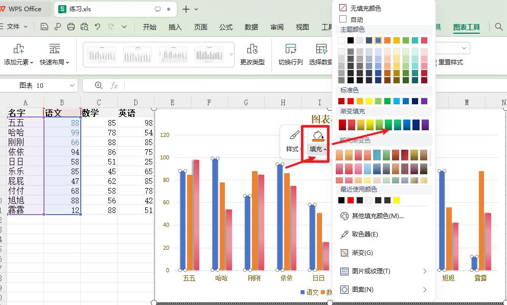 WPS图表如何修改颜色进行润色-趣帮office教程网