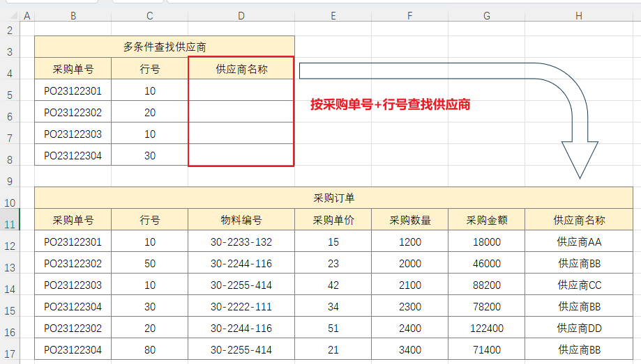 Excel函数：有了XLOOKUP，多条件查找不用添加辅助列了-趣帮office教程网