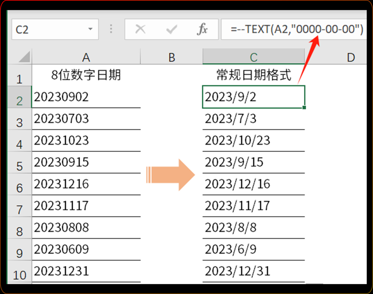 excel中如将8位数字日期YYYYMMDD转化为YYYY/MM/DD？-趣帮office教程网