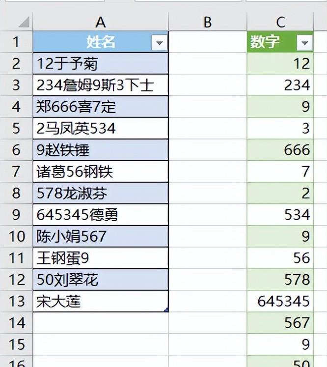 excel中如何将数字从文本数字混合的单元格中拆分出来且不改变列表排序-趣帮office教程网