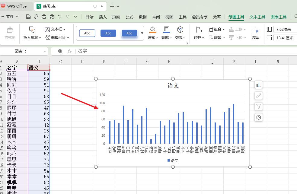 WPS表格中快速生成简易二维图表的方法-趣帮office教程网