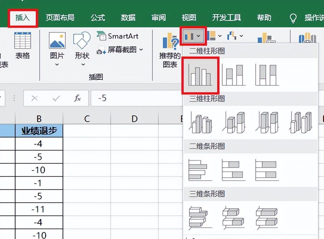 全为负值的 Excel 表做出的柱形图，能否让柱形在 0 轴上方？-趣帮office教程网