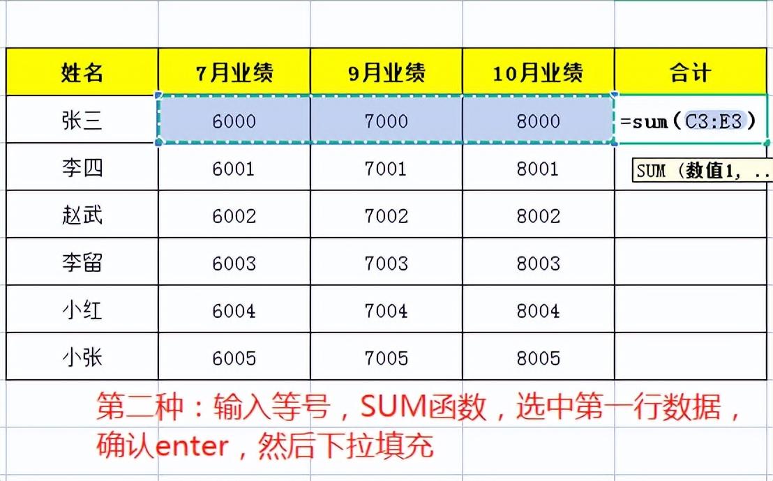 WPS表格求和的三种方法，强烈推荐第三种（快速求和）-趣帮office教程网