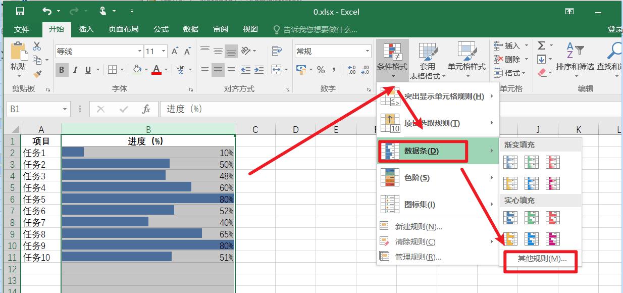 Excel如何展示任务进度条？-趣帮office教程网