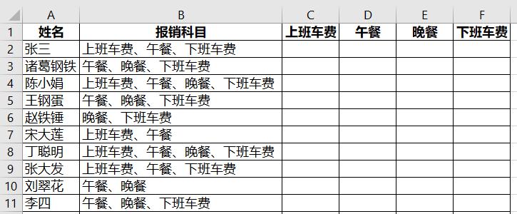 Excel中实现批量快速核对关键字：对报销科目核对是否符合要求？-趣帮office教程网