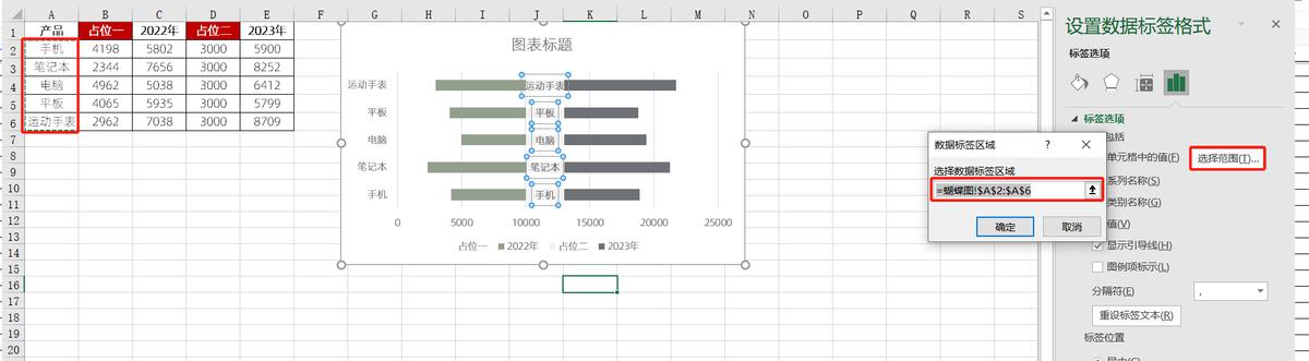 excel图表制作教程：蝴蝶图-趣帮office教程网