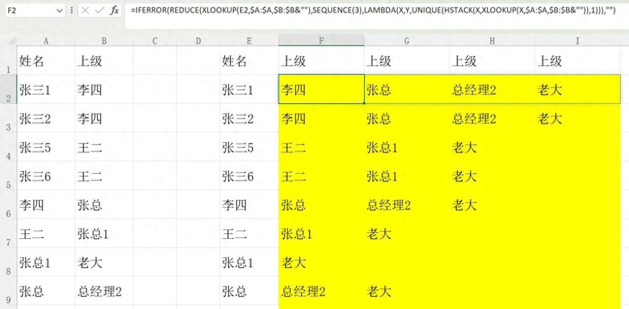 excel函数技巧：reduce函数解决寻找所有父级-趣帮office教程网