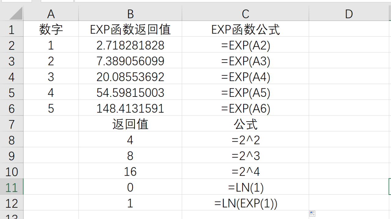 Excel自然对数e的函数EXP用法详解-趣帮office教程网