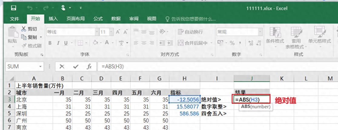 excel函数-ABS/INT/ROUND：数字取整、四舍五入、绝对值-趣帮office教程网