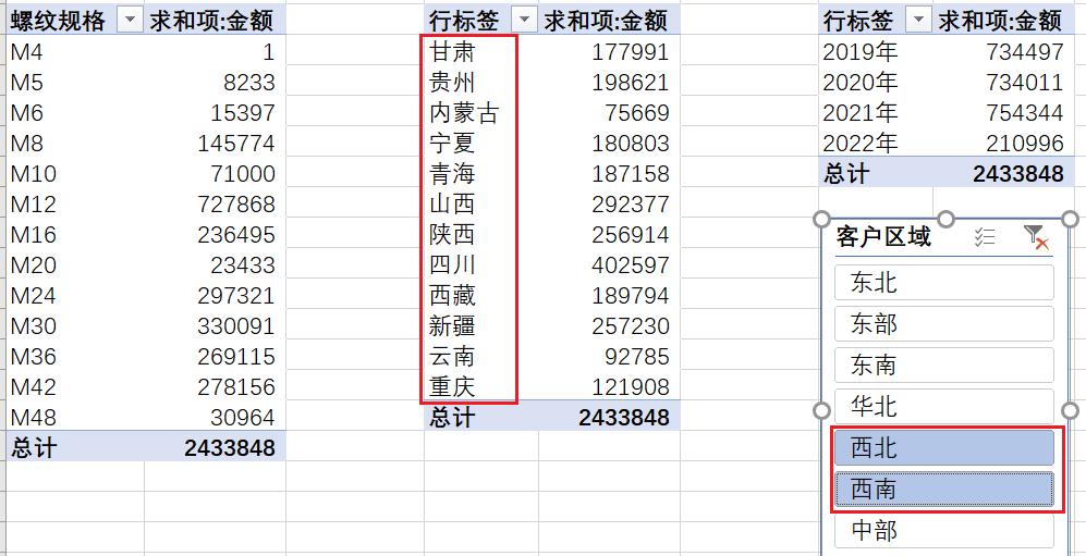 如何在多个excel数据透视表中使用同一个切片器-趣帮office教程网