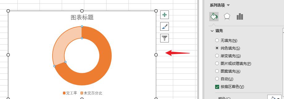 excel圆环图表示进度百分比的制作教程-趣帮office教程网