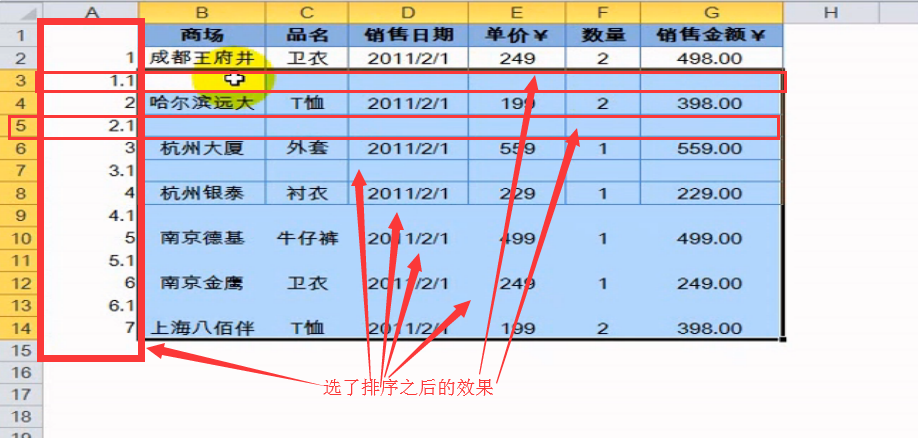 excel中如何批量快速的在两行数据之间插入一行或多行？-趣帮office教程网