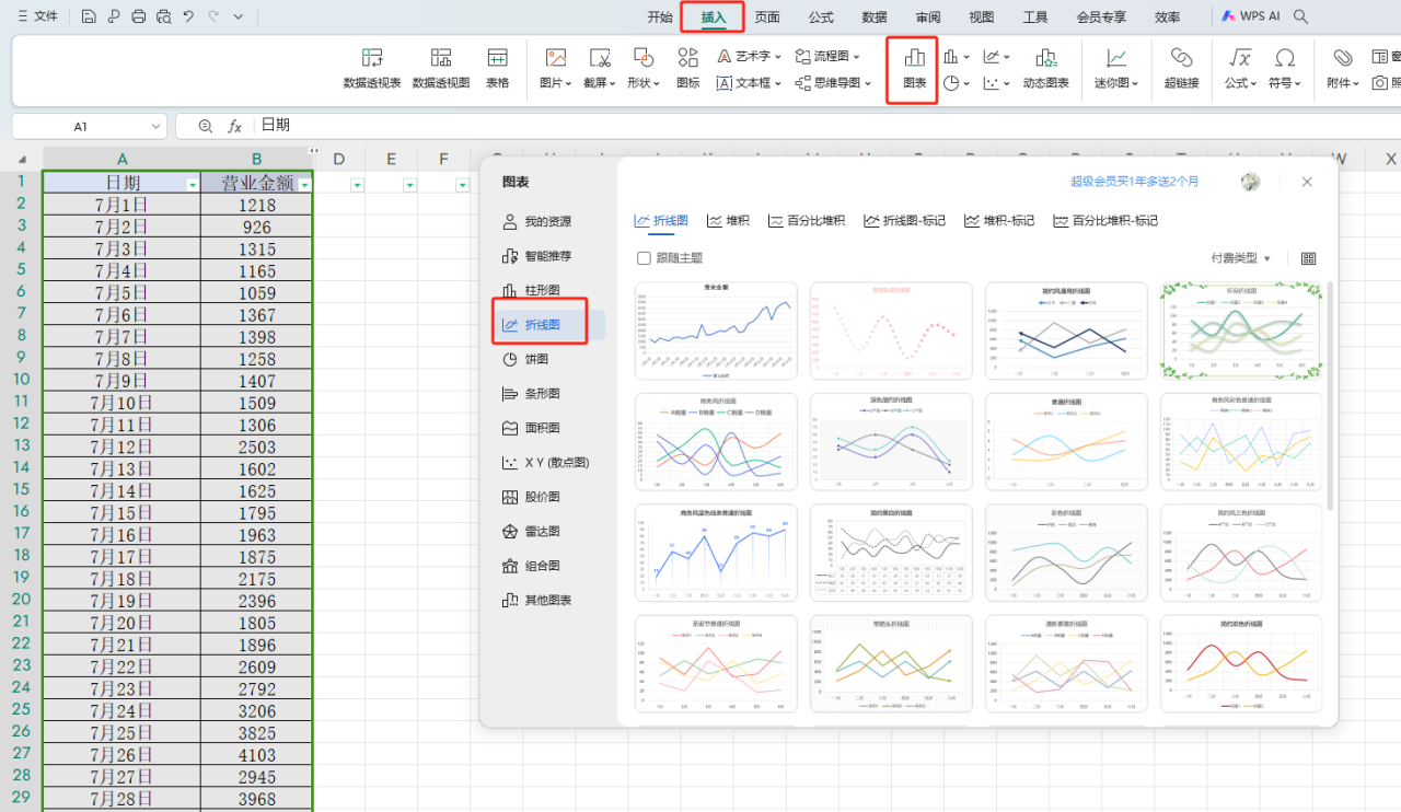 WPS中的Excel如何制作常用图表-趣帮office教程网