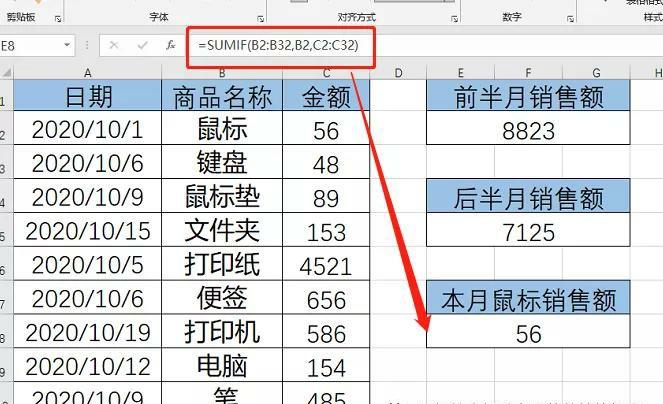 Excel快速汇总销售额的方法和小技巧-趣帮office教程网