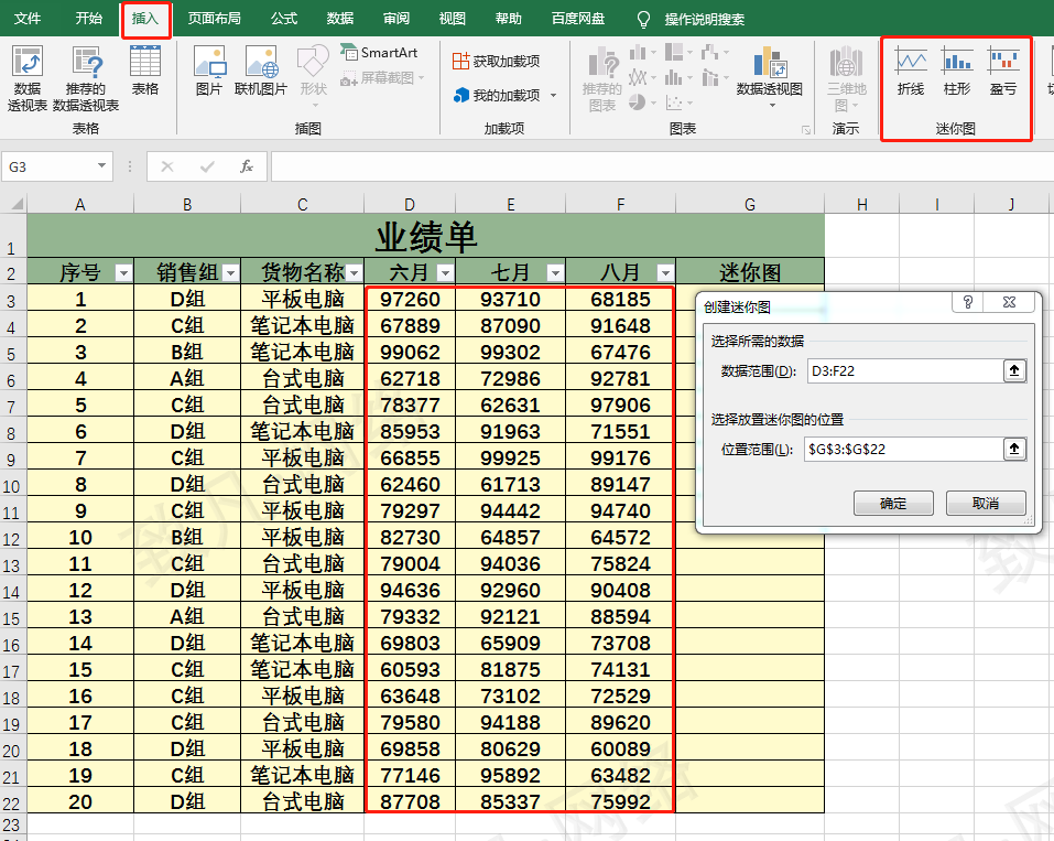 如何在excel表格里快速添加迷你图？-趣帮office教程网