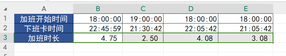 excel中计算加班时间的2个方法-趣帮office教程网