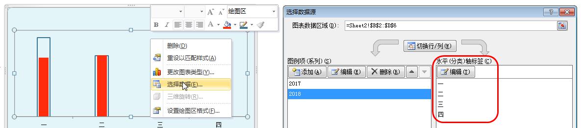 excel柱形图和数据条组合做同比展示-趣帮office教程网