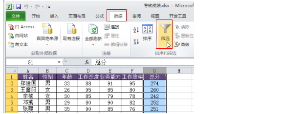 excel中如何筛选出本次考核成绩前 5 名的员工名单-趣帮office教程网