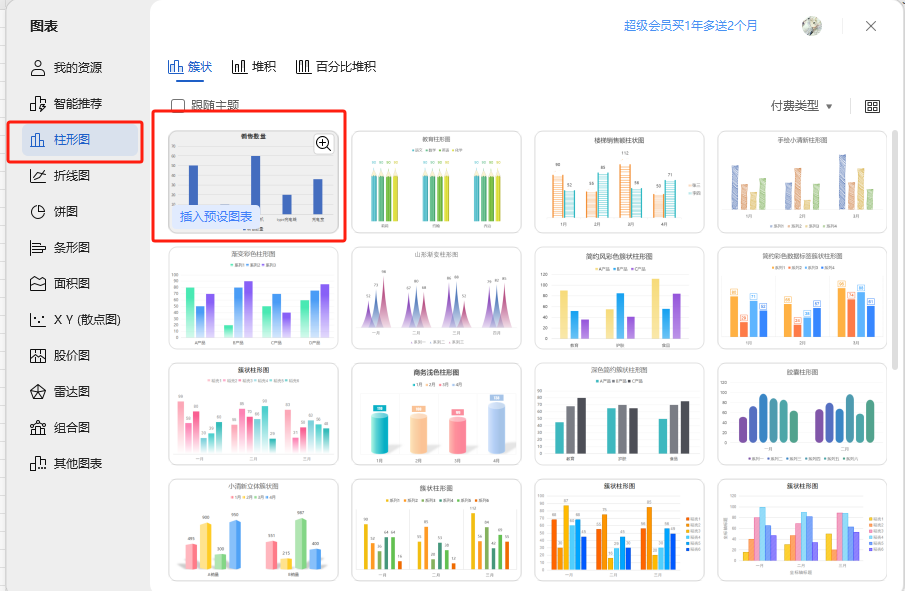 WPS中的Excel如何制作常用图表-趣帮office教程网