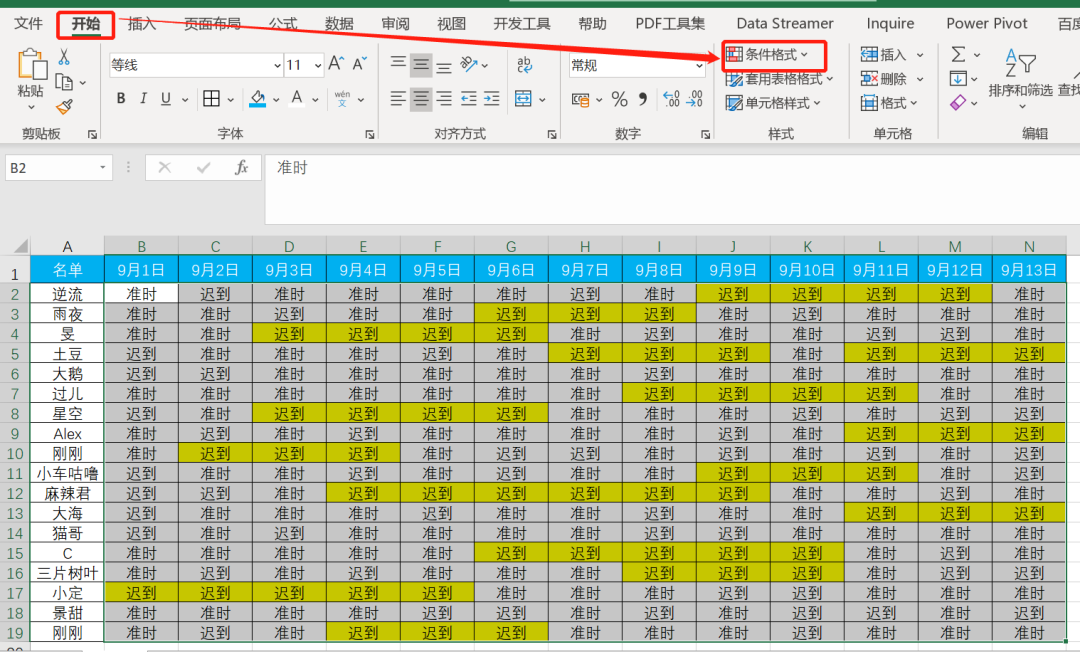 excel计算考勤迟到公式：HR快速标记迟到人员方法-趣帮office教程网