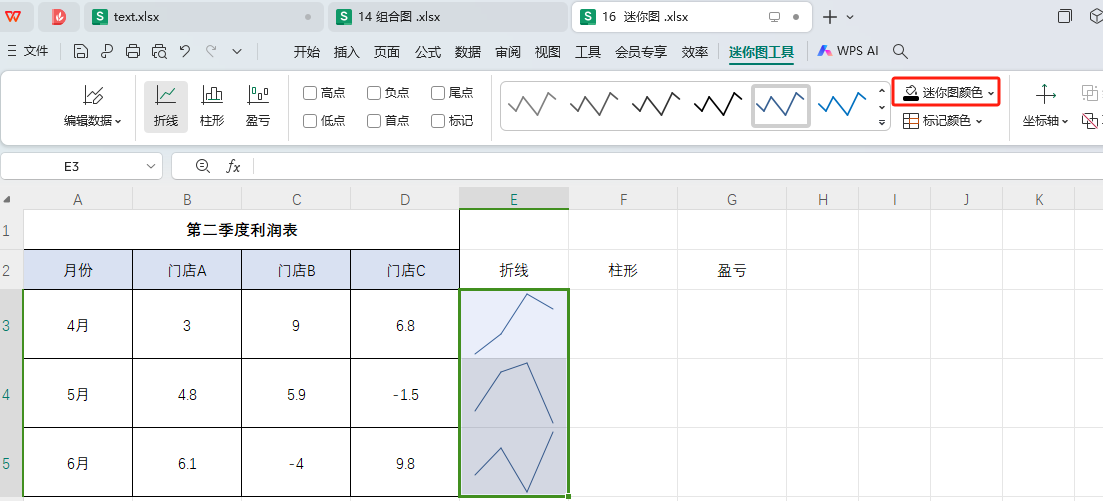 wps表格制作迷你图教程，wps的excel你图表添加详细步骤-趣帮office教程网