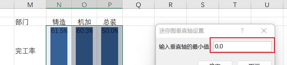 在Excel中使用迷你图创建垂直进度条教程-趣帮office教程网