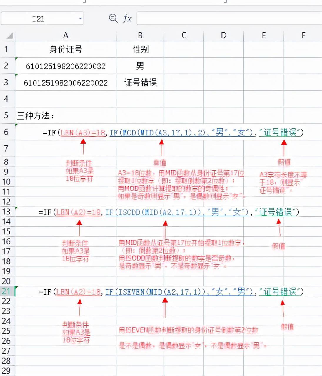 excel从身份证号码中提取性别的详细说明-趣帮office教程网