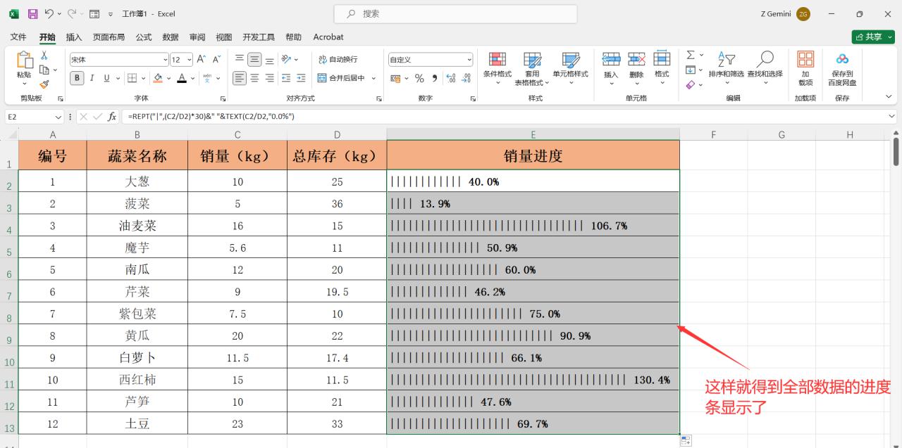 excel表格中制作不同样式进度条的方法详解-趣帮office教程网