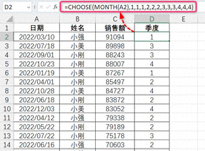 excel表格中日期转季度的4个方法-趣帮office教程网