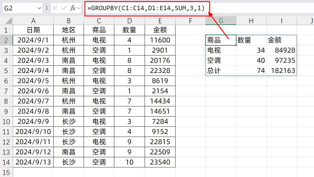 excel中使用GROUPBY公式进行数据汇总分析，比数据透视表好用多了-趣帮office教程网