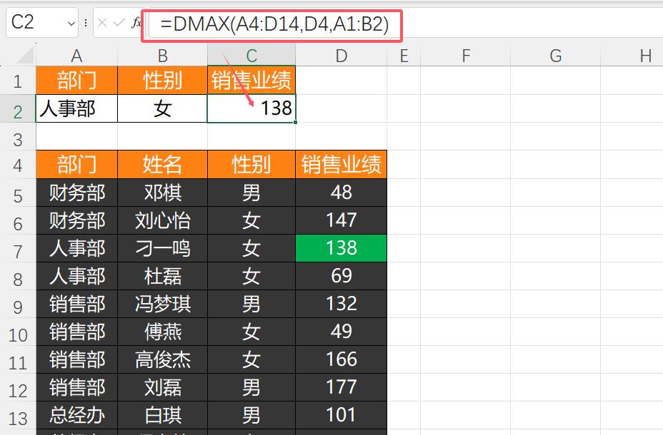 excel的DMax函数用法：多条件查找最大值-趣帮office教程网