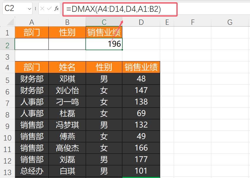 excel的DMax函数用法：多条件查找最大值-趣帮office教程网