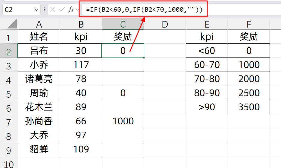 Excel中IFS函数和传统IF函数进行多条件判断的用法对比解读-趣帮office教程网