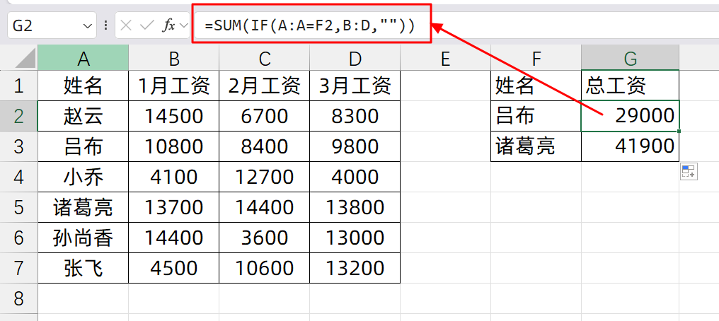 excel跨多列进行求和，Sumifs函数公式大显身手-趣帮office教程网