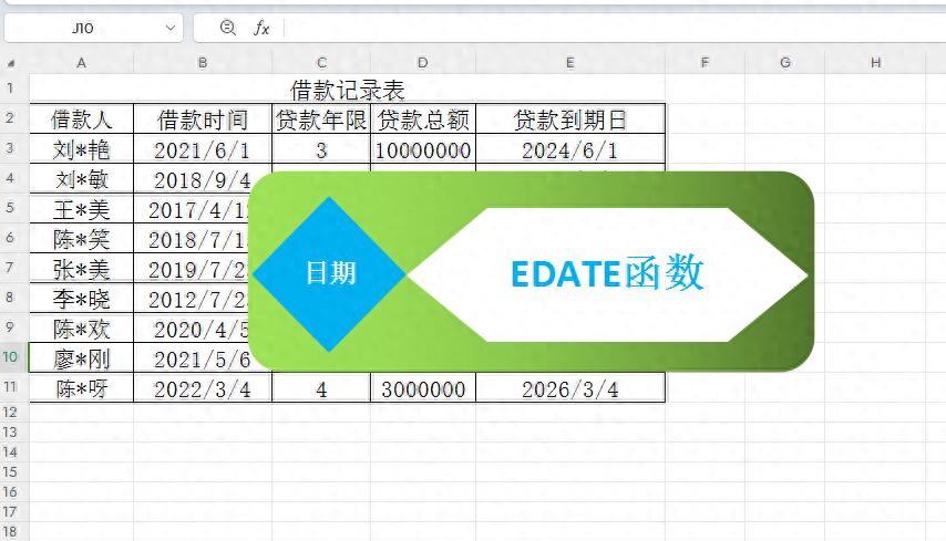 Excel中EDATE函数使用方法及应用场景解读-趣帮office教程网