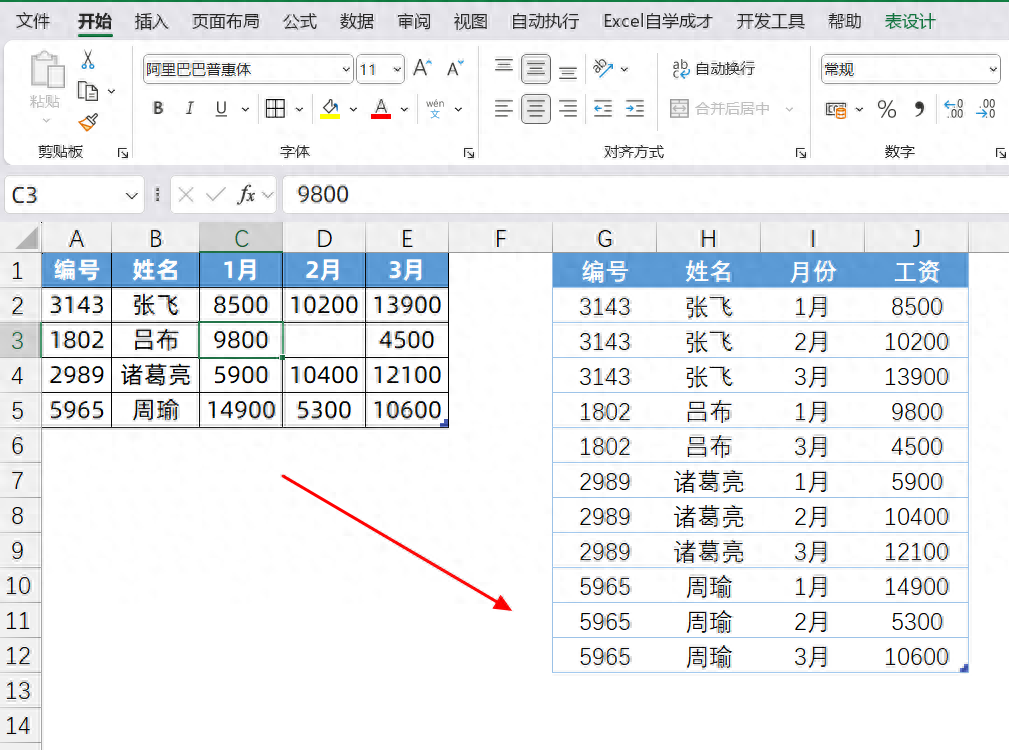 Excel中进行数据表格逆透视处理，新公式TOCOL用法对比传统方法新解-趣帮office教程网