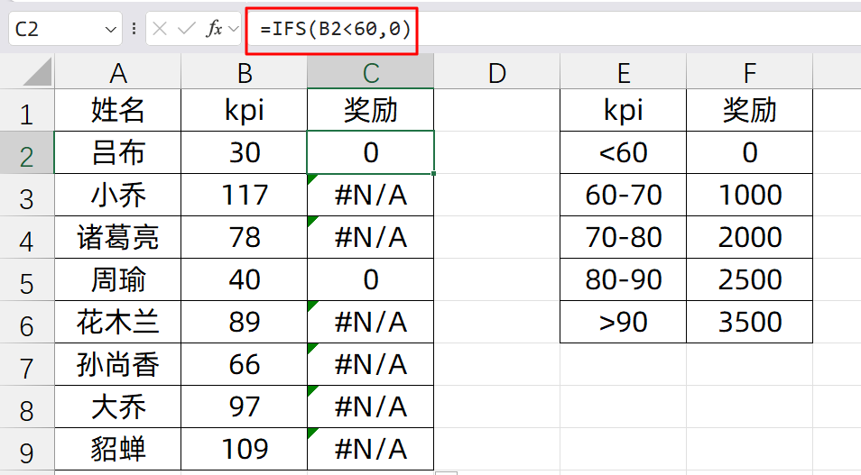 Excel中IFS函数和传统IF函数进行多条件判断的用法对比解读-趣帮office教程网