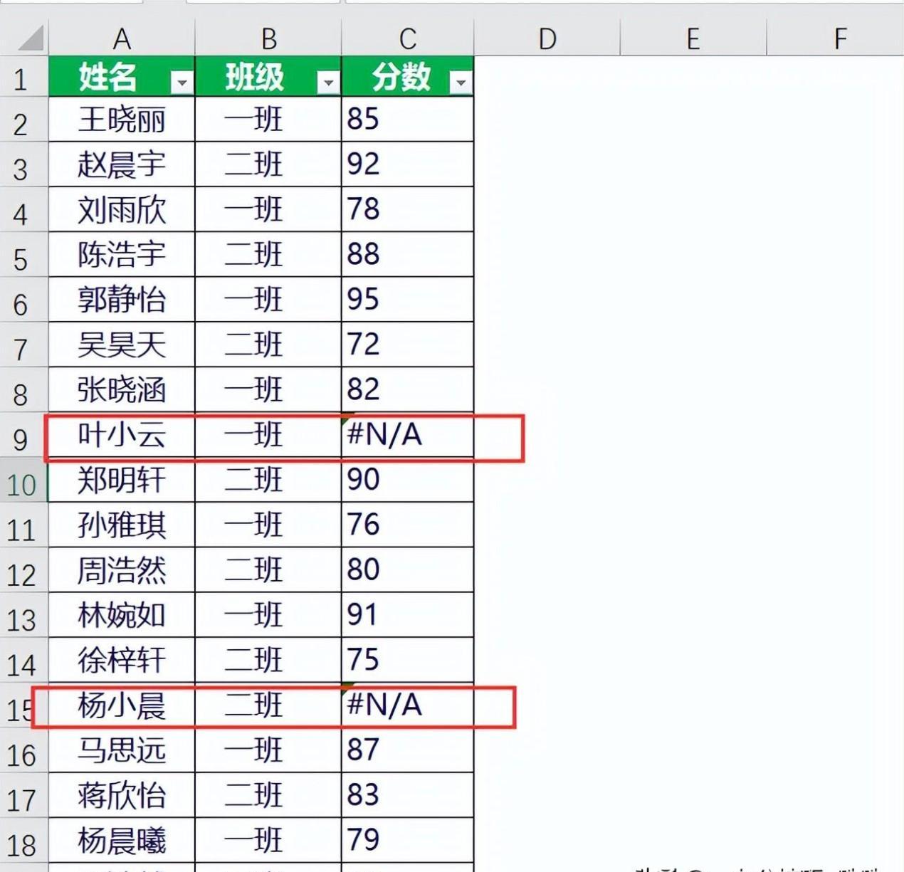 Excel中利用VLOOKUP与IFNA函数嵌套实现多表成绩匹配-趣帮office教程网