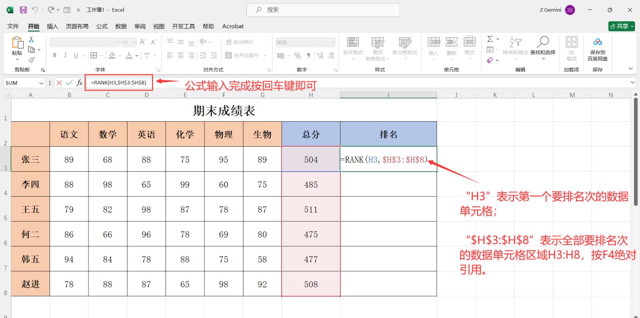 excel表格成绩排名次函数公式用法详解-趣帮office教程网