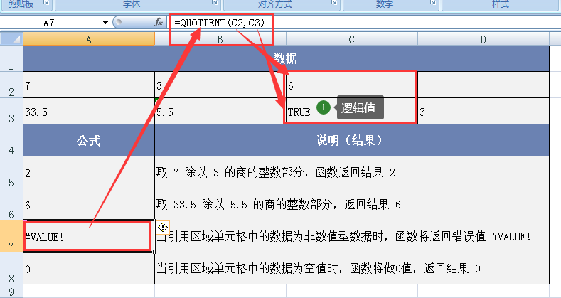 excel quotient函数的使用方法及实例-趣帮office教程网