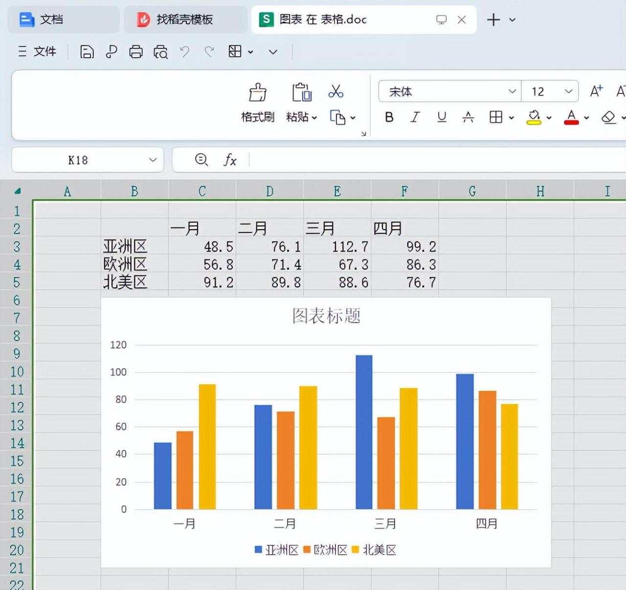 在WPS文档中插入和修改图表的方法-趣帮office教程网