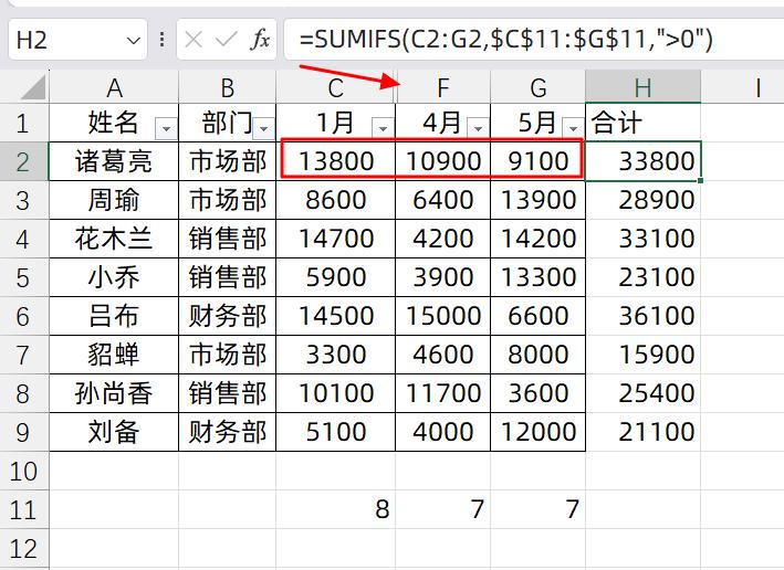 excel中忽略隐藏行、隐藏列进行计算的技巧-趣帮office教程网