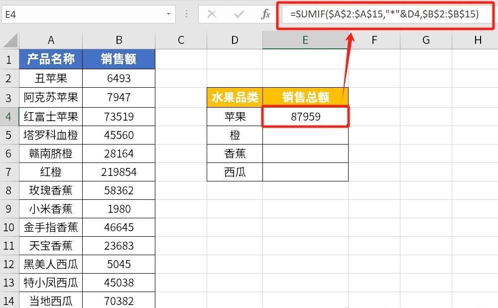 Excel中运用通配符配合函数进行数据求和的实用方法-趣帮office教程网